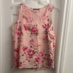 Chic Floral Pink Tank Top